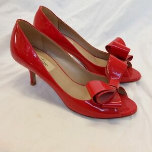 Valentino Garavani Glossy Red Bow Heels